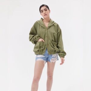 Urban Outfitters Della Corduroy Hooded Cardigan Jacket